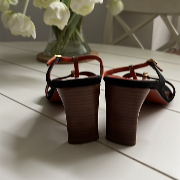 Vintage Patrick Cox Black Canvas/patterned snakeskin Strappy Sandals, 37EU/6.5US - Picture 8 of 9